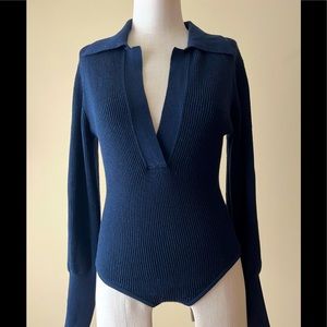 New pullover. Bodysuit sweater.